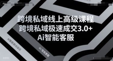 跨境私域线上高级课程，跨境私域极速成交3.0+Ai智能客服-路子网
