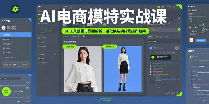 AI电商模特实战课，SD工具部署与界面解析，基础换装换背景操作指南-路子网