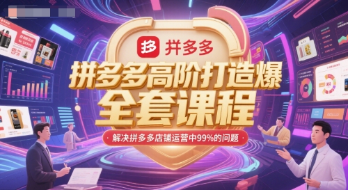 拼多多高阶打造爆款全套课程，解决拼多多店铺运营中99%的问题-路子网