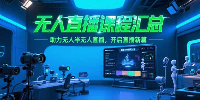 无人直播课程汇总，含非实时防风技术，助力无人半无人直播，开启直播新篇-路子网