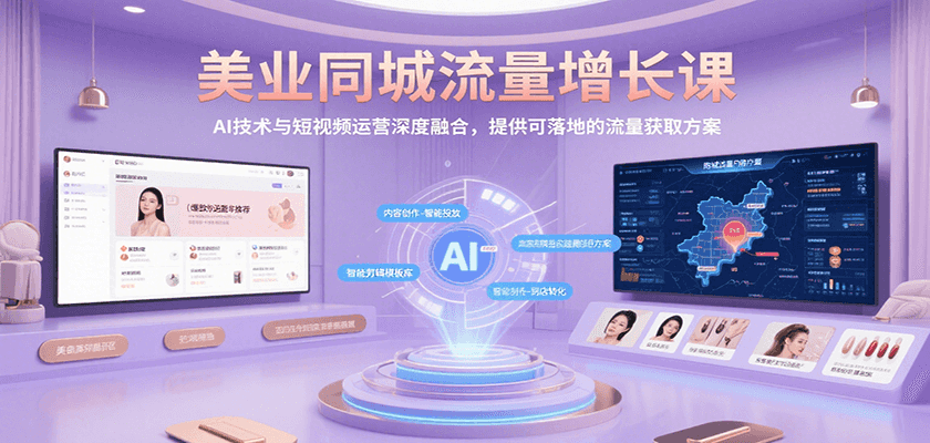 美业同城流量增长课，AI技术与短视频运营深度融合，提供可落地的流量获取方案-路子网