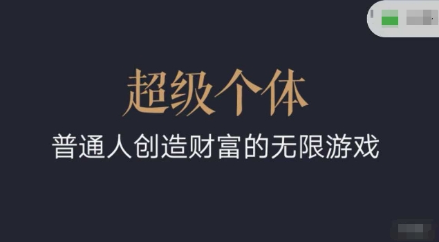 超级个体2024-2025翻盘指南，普通人创造财富的无限游戏-路子网