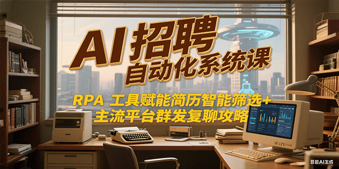 AI招聘自动化系统课，RPA工具赋能简历智能筛选+主流平台群发复聊全攻略-路子网