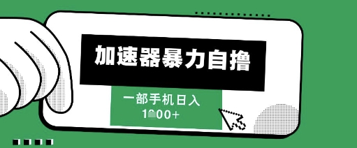 205新风口，加速器暴力自撸，单机日入1k+【揭秘】-路子网