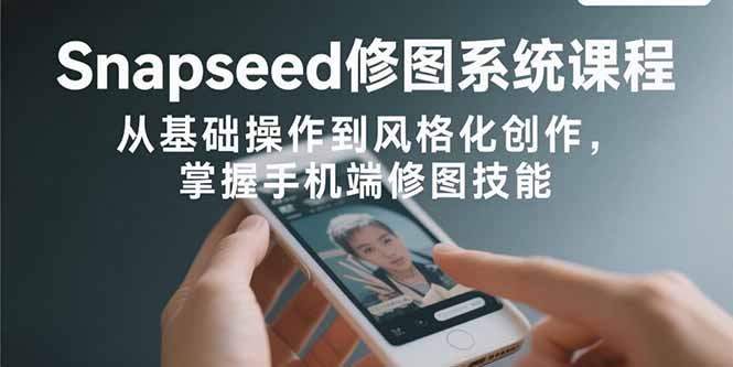 Snapseed修图系统课程：从基础操作到风格化创作，掌握手机端修图技能-路子网
