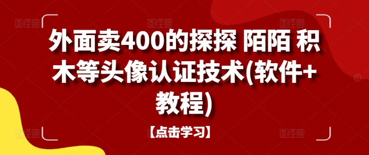 外面卖400的探探 陌陌 积木等头像认证技术(软件+教程)-路子网