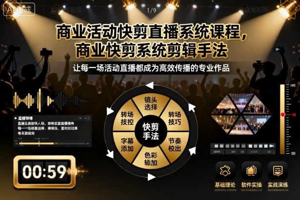 商业活动快剪直播系统课程,商业快剪系统剪辑手法-路子网