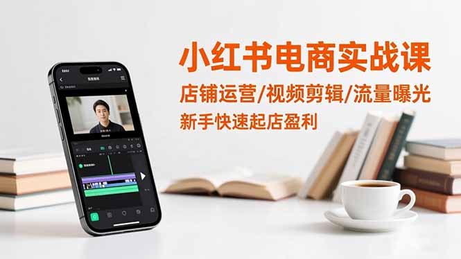 小红书电商实战课：店铺运营/视频剪辑/流量曝光，新手快速起店盈利-路子网