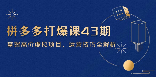 拼多多打爆课第 43 期，掌握高价虚拟项目，运营技巧全解析(15节-路子网