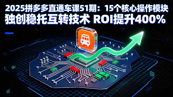 2025拼多多直通车课51期：15个核心操作模块 独创稳托互转技术 ROI提升400%-路子网
