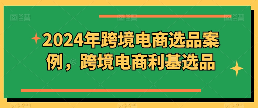 2024年跨境电商选品案例，跨境电商利基选品(更新)-路子网