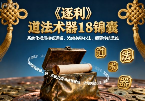 《逐利》道法术器18锦囊，系统化揭示搞钱逻辑，浓缩关键心法，颠覆传统思维-路子网