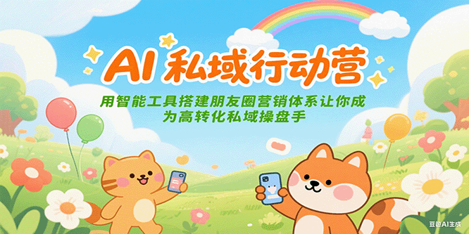 AI私域行动营：用智能工具搭建朋友圈营销体系让你成为高转化私域操盘手-路子网