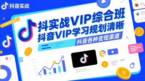 抖音实战VIP综合班，抖音VIP学习规划请晰抖音各种变现渠道-路子网