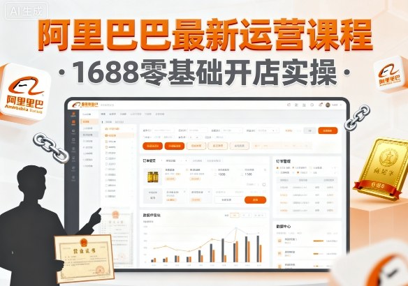 阿里巴巴最新运营课程，1688零基础开店实操-路子网