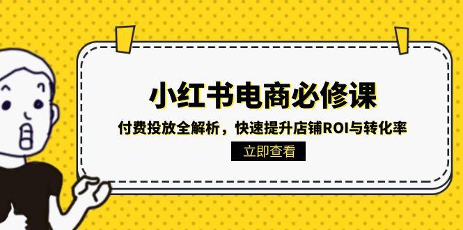 小红书电商必修课：付费投放全解析，快速提升店铺ROI与转化率-路子网