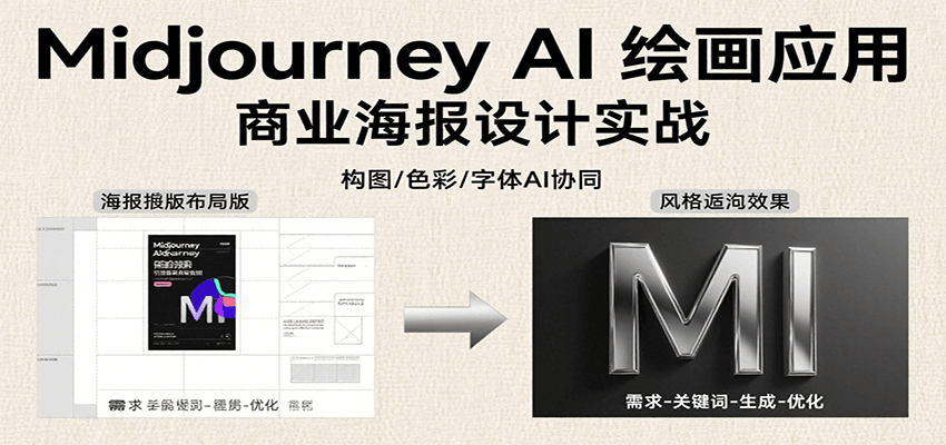 Midjourney AI绘画应用，关键词指令解析、漫画头像制作、海报设计、3D人物生成等-路子网