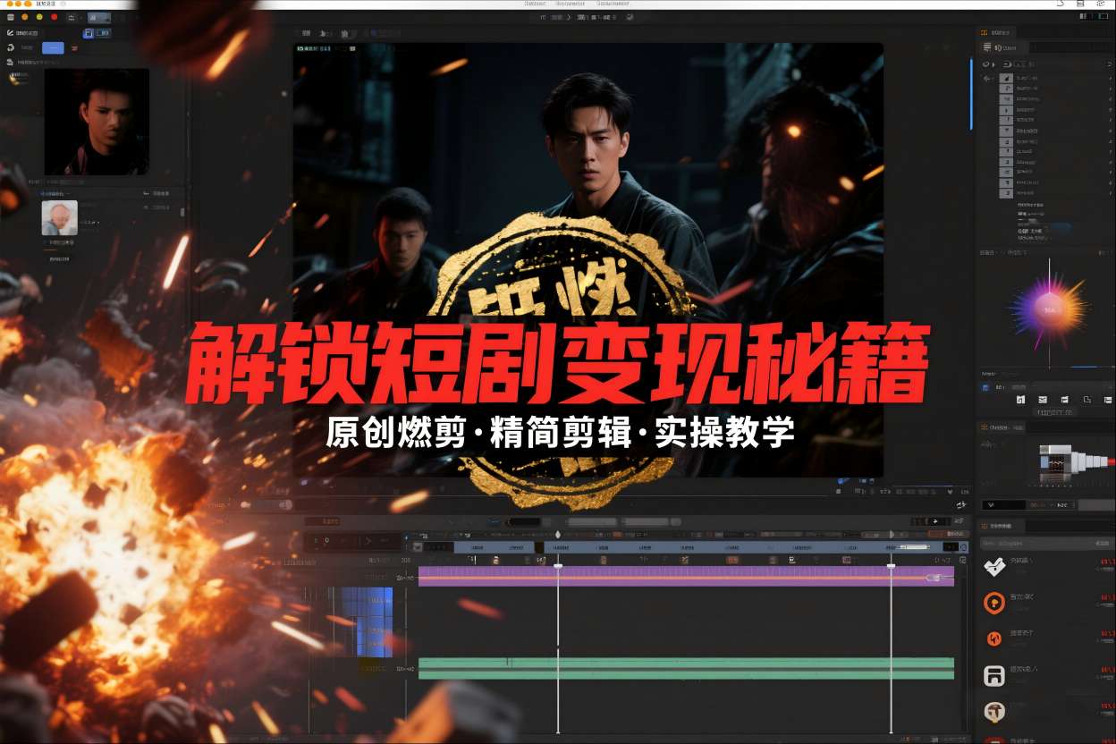 短剧拉新之原创燃剪精简剪辑实操课，解锁短剧变现秘籍-路子网