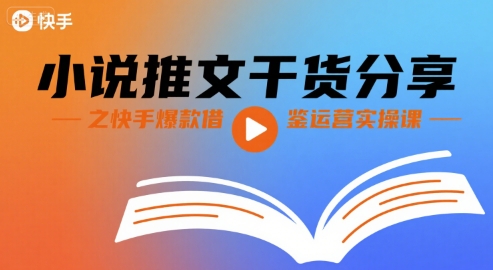 小说推文干货分享之快手爆款借鉴运营实操课-路子网