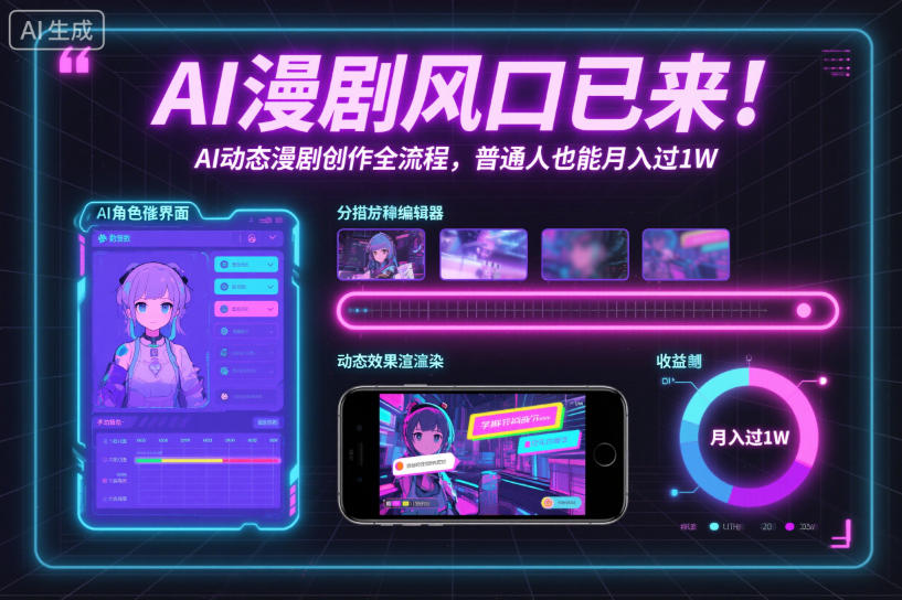 AI漫剧风口已来！AI动态漫剧创作全流程，普通人也能月入过1W-路子网