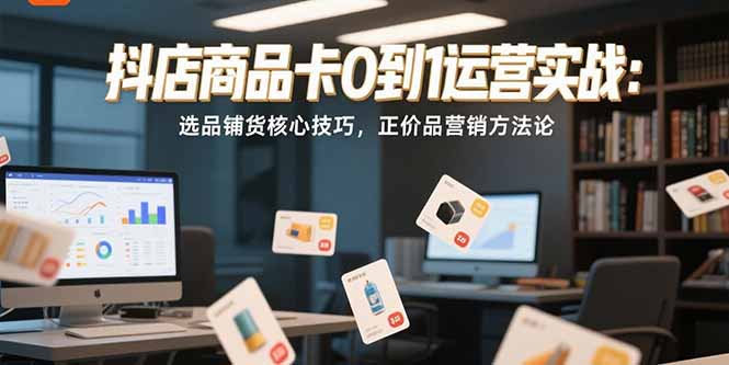 抖店商品卡0到1运营实战：选品铺货核心技巧，正价品营销方法论-路子网