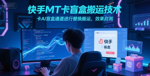 快手MT卡盲盒搬运技术，卡AI盲盒通道进行替换搬运，效果自测-路子网