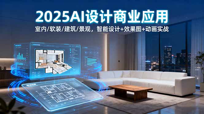 2025AI设计商业应用：室内/软装/建筑/景观，智能设计+效果图+动画实战-路子网