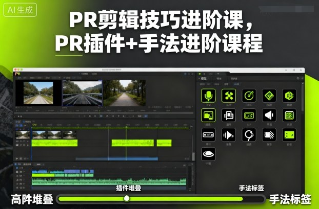 PR剪辑技巧进阶课，PR插件+手法进阶课程-路子网