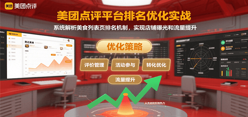 美团点评平台排名优化实战，系统解析美食列表页排名机制，实现店铺曝光和流量提升-路子网