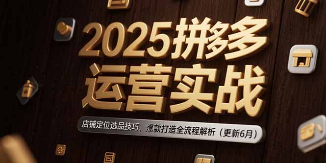 2025拼多多运营实战：店铺定位选品技巧，爆款打造全流程解析(更新6月-路子网