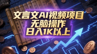 文言文AI视频项目，无脑操作，日入1K以上-路子网