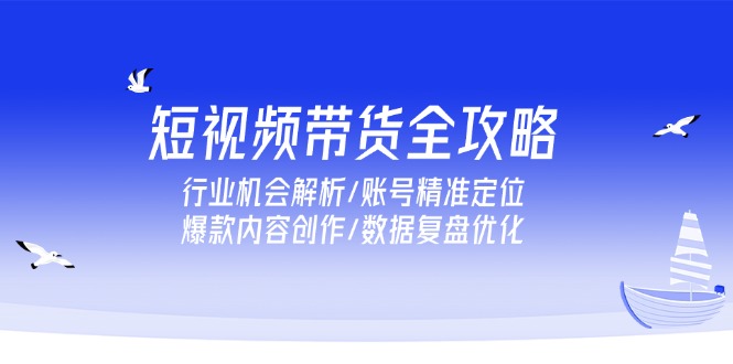 短视频带货全攻略，行业机会解析/账号精准定位/爆款内容创作/数据复盘优化-路子网