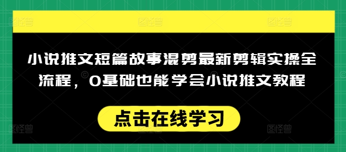 小说推文短篇故事混剪最新剪辑实操全流程，0基础也能学会小说推文教程，肯干多发日入多张-路子网