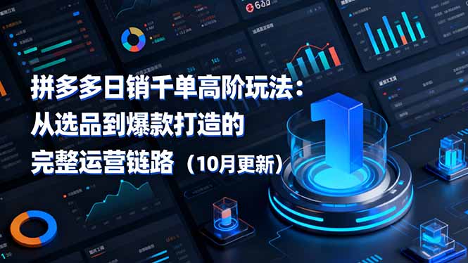 拼多多日销千单高阶玩法：从选品到爆款打造的完整运营链路(10月更新-路子网