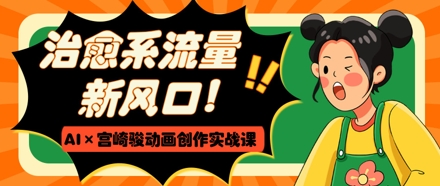 治愈系流量新风口，AI+宫崎骏动画创作实战课，从0到1打造爆款视频-路子网