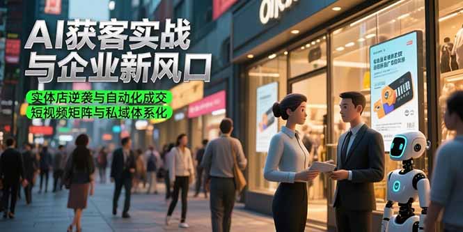 AI获客实战与企业新风口，实体店逆袭与自动化成交 短视频矩阵与私域体系化-路子网