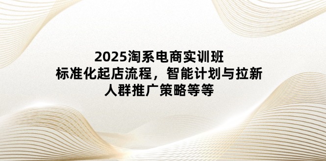 2025淘系电商实训班：标准化起店流程，智能计划与拉新，人群推广策略等等-路子网