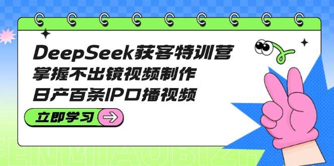 DeepSeek获客特训营：掌握不出镜视频制作，日产百条IP口播视频-路子网