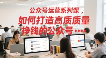 公众号运营系列课，如何打造高质量挣钱的公众号-路子网