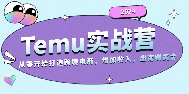 2024Temu实战营：从零开始打造跨境电商，增加收入，出海赚美金-路子网