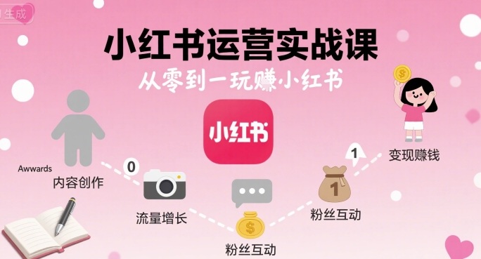 小红书运营实战课，从零到一玩賺小红书-路子网