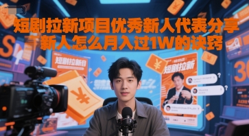 短剧拉新项目优秀新人代表分享新人怎么月入过1W的诀窍-路子网