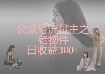 公众号流量主之老物件日收益300+-路子网
