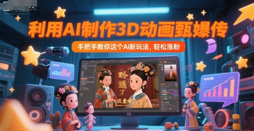 利用AI制作3D动画甄嬛传，流量爆了，手把手教你这个AI新玩法，轻松涨粉-路子网