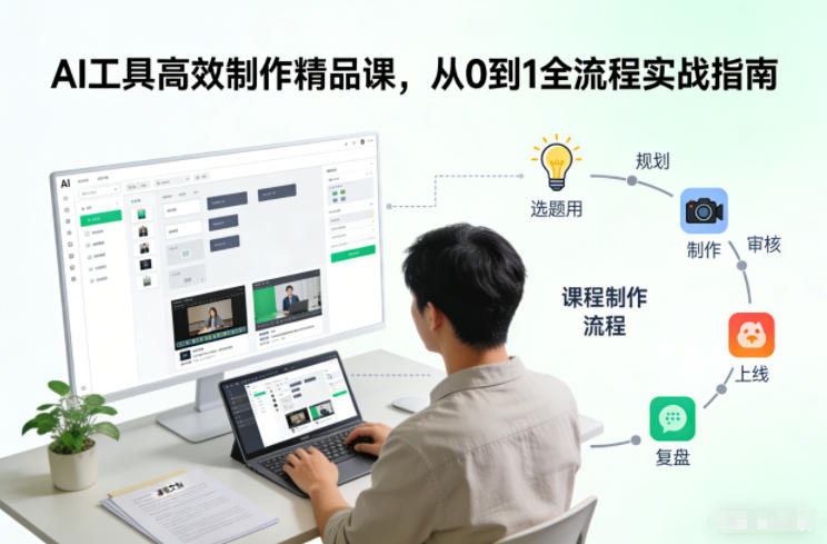 AI工具高效制作精品课，从0到1全流程实战指南-路子网