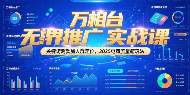 万相台无界推广实战课，关键词测款加人群定位，2025电商流量新玩法-路子网