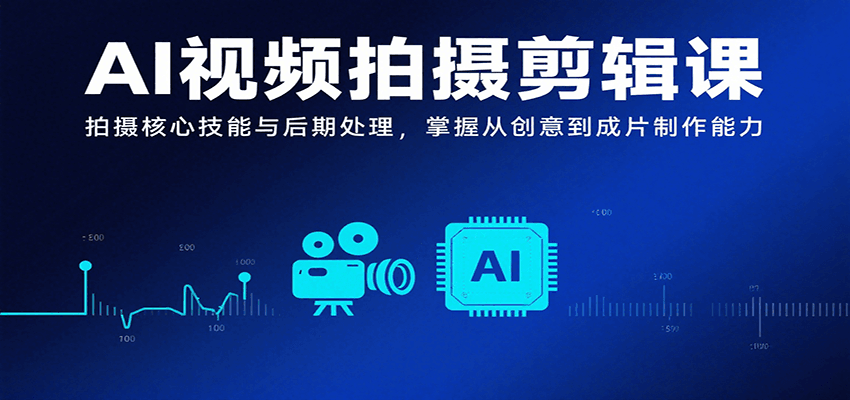 AI视频拍摄剪辑课，拍摄核心技能与后期处理，掌握从创意到成片制作能力-路子网