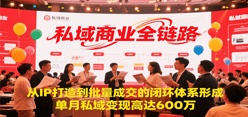 私域商业全链路，从IP打造到批量成交的闭环体系形成，单月私域变现600万-路子网