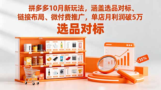 拼多多10月新玩法，涵盖选品对标、链接布局、微付费推广，单店月利润破5万-路子网