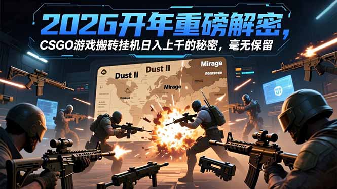 2026开年重磅解密，CSGO游戏搬砖挂机日入上千的秘密，毫无保留-路子网